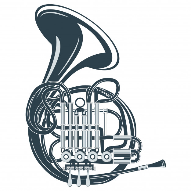 626x626 Vector Illustration Retro French Horn Vector Premium Download