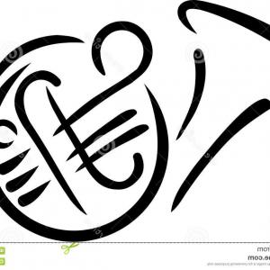 300x300 French Horn Drawn French Horn Drawn Music Vector Image Soidergi