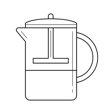 French Press Coffee Maker Vector Linear Icon Isolated On White 450x450 French Press Coffee Maker Vector Linear Icon Isolated On White