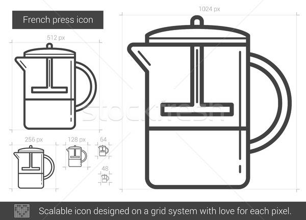 French Press Line Icon Vector Illustration Andrei Krauchuk 600x432 French Press Line Icon Vector Illustration Andrei Krauchuk