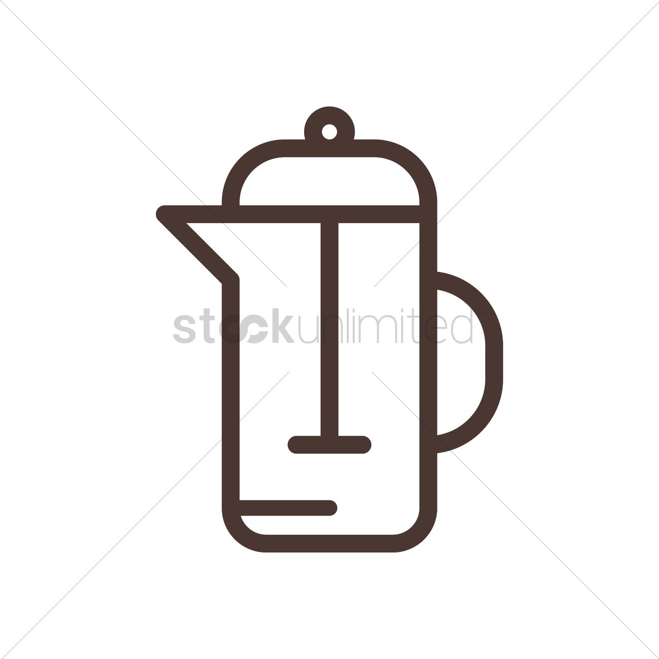Coffee French Press Vector Image 1300x1300 Coffee French Press Vector Image