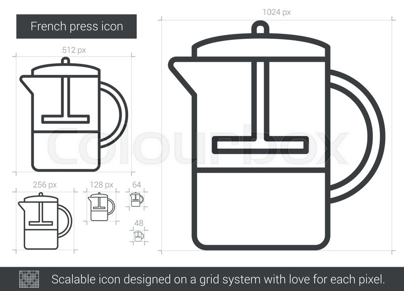 French Press Vector Line Icon Isolated Stock Vector Colourbox 800x576 French Press Vector Line Icon Isolated Stock Vector Colourbox