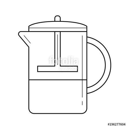 French Press Vector Line Icon Isolated On White Background Making 500x500 French Press Vector Line Icon Isolated On White Background Making