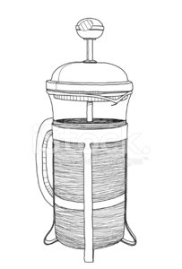Vector Coffee French Press Drawing Stock Vectors 203x300 Vector Coffee French Press Drawing Stock Vectors
