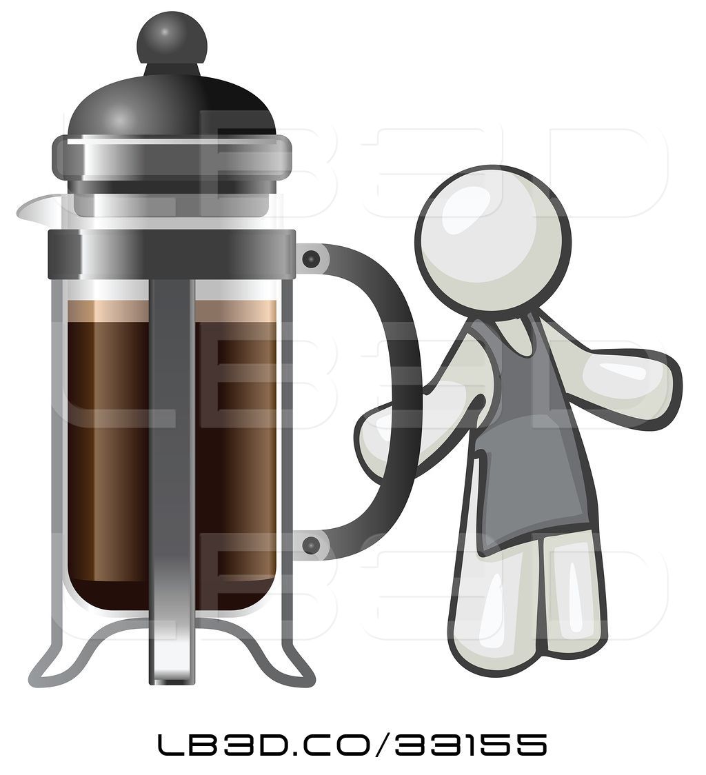 Vector Illustration Of Cartoon White Guy Barista 1024x1124 Vector Illustration Of Cartoon White Guy Barista