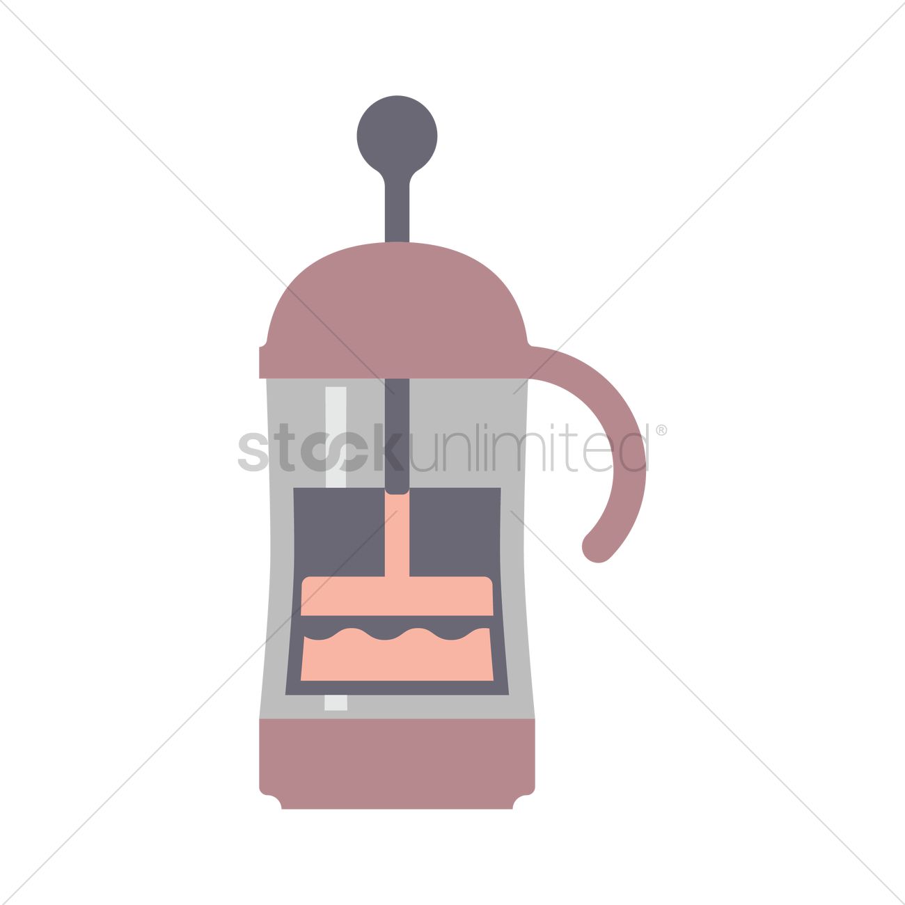Coffee French Press Vector Image 1300x1300 Coffee French Press Vector Image