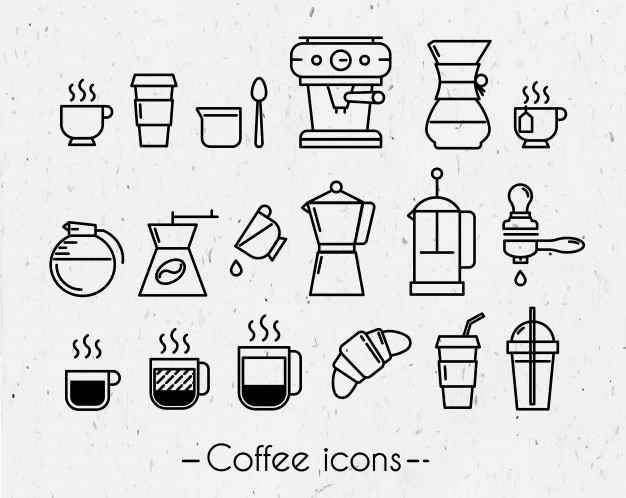 Coffeffee Cup, Coe Icons Execution Lines In Minimalistic Style 626x498 Coffeffee Cup, Coe Icons Execution Lines In Minimalistic Style