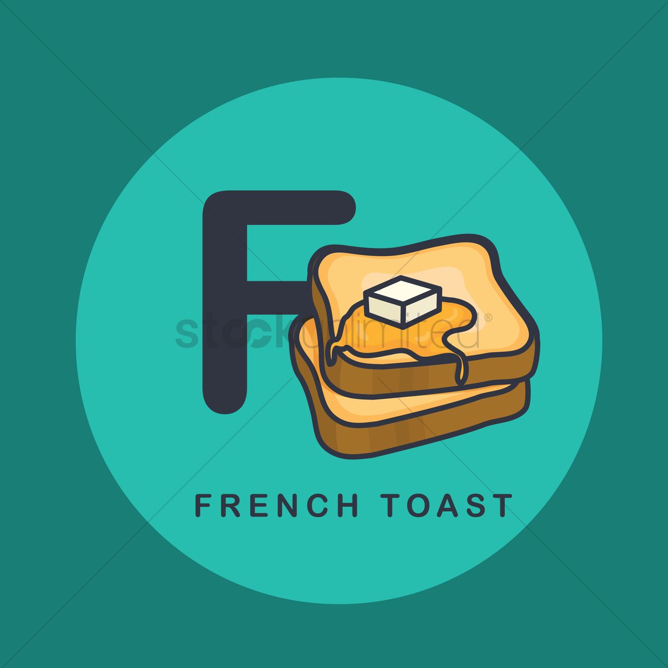1300x1300 Free F For French Toast Vector Image