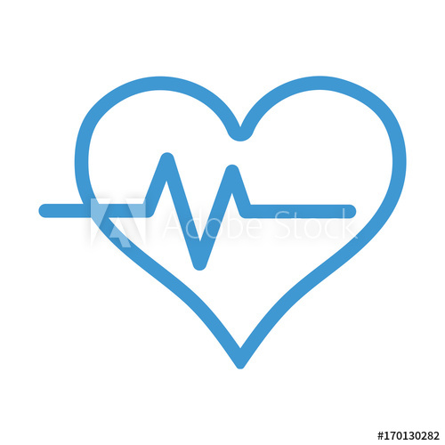 500x500 Line Heartbeat Vital Sign To Ekg Frequency Vector Illustration