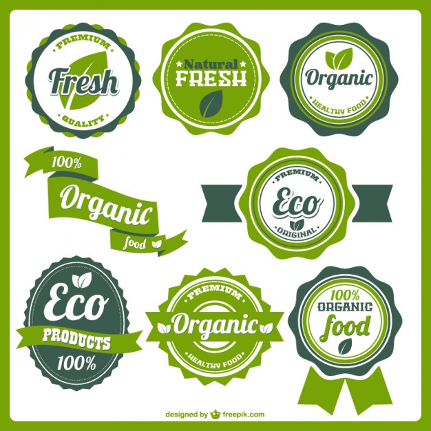 626x626 Organic Eco Food Labels Vector Free Download