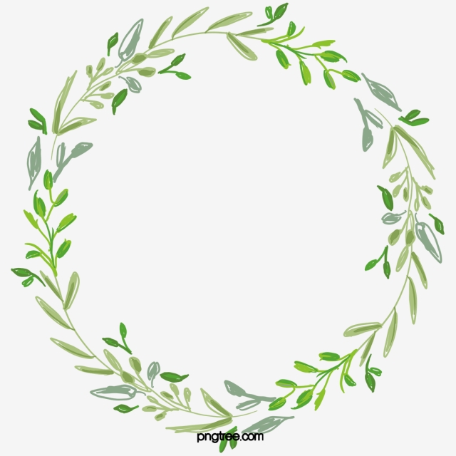 640x640 Round Summer Plant Fresh Vector Border, Round Vector, Summer