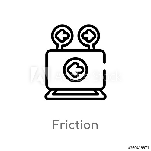 500x500 Outline Friction Vector Icon Isolated Black Simple Line Element