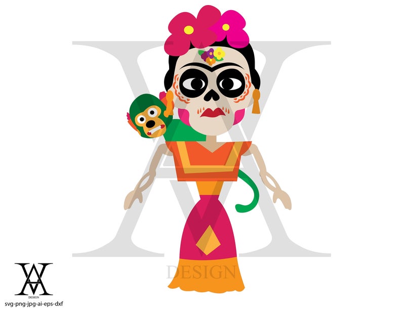 794x613 Frida Kahlo Coco Clipart Vector Instant Download Etsy