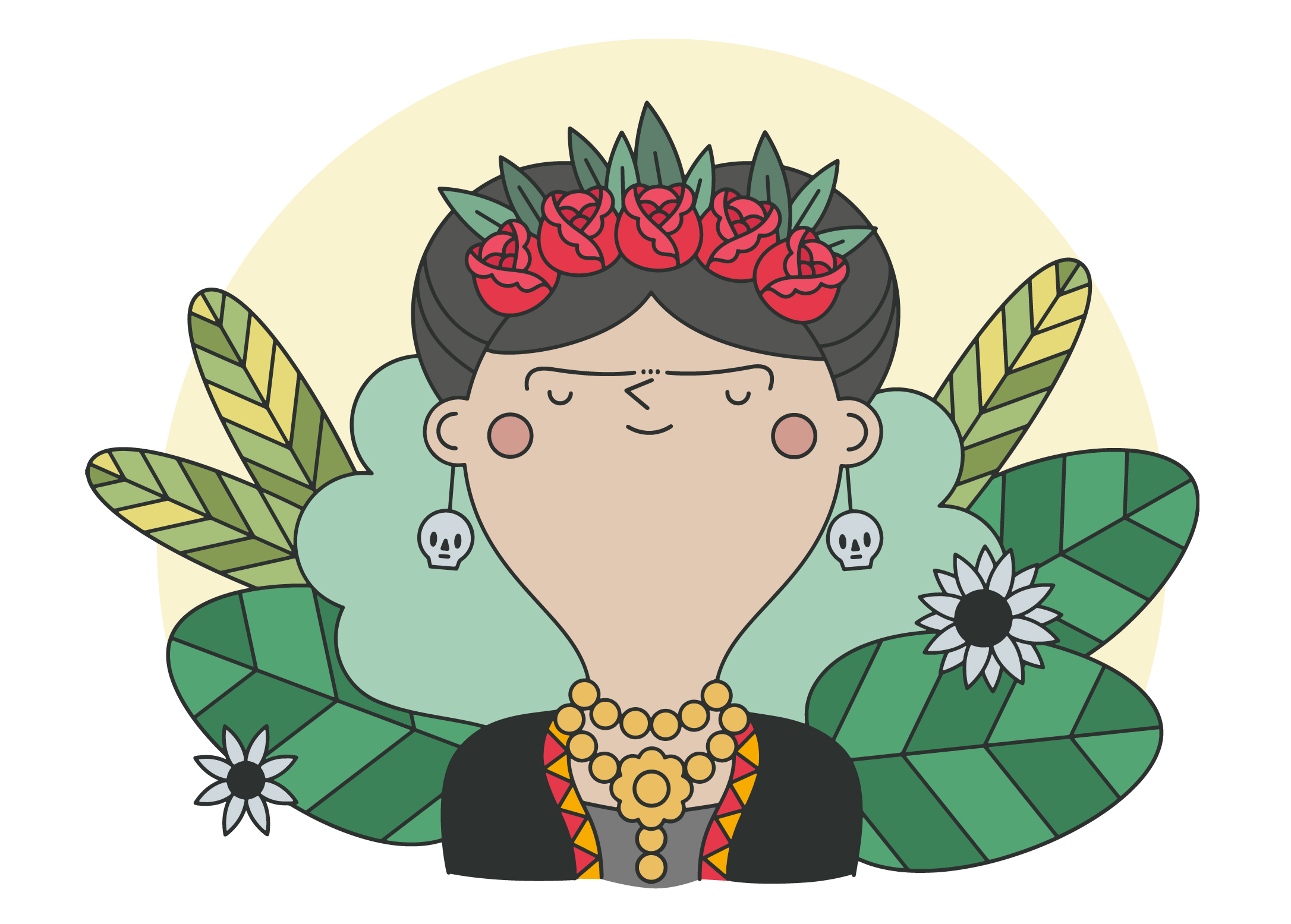 2172x1555 Frida Kahlo Free Vector Art