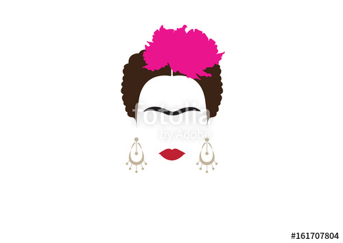 Portrait Of Mexican Or Spanish Woman Minimalist Frida 500x354 Portrait Of Mexican Or Spanish Woman Minimalist Frida