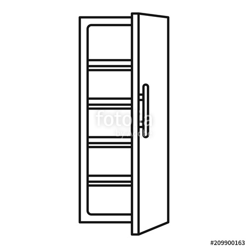 500x500 Kitchen Fridge Icon Outline Illustration Of Kitchen Fridge Vector