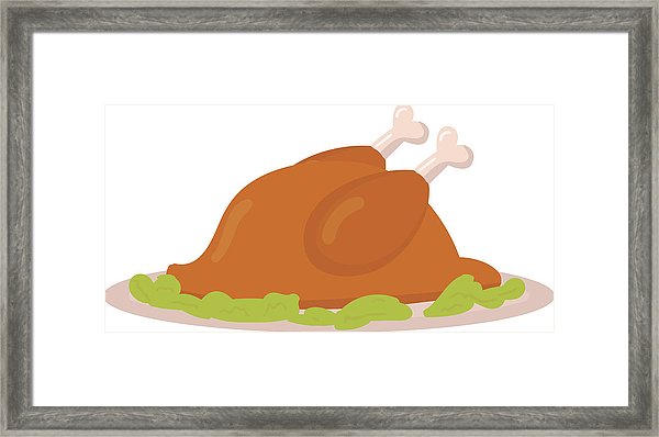 600x398 Fried Chicken Vector Illustration Framed Print