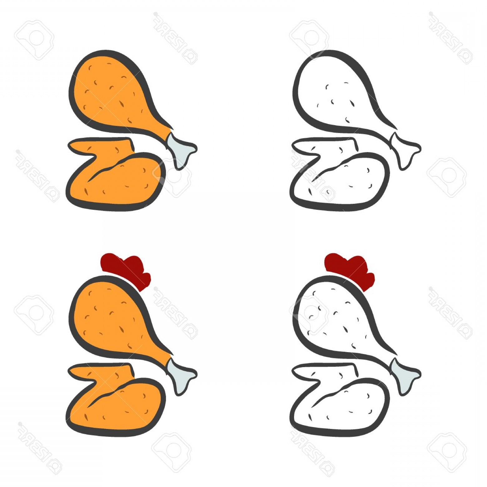 1560x1560 Photostock Vector Fried Chicken On White Background Vector