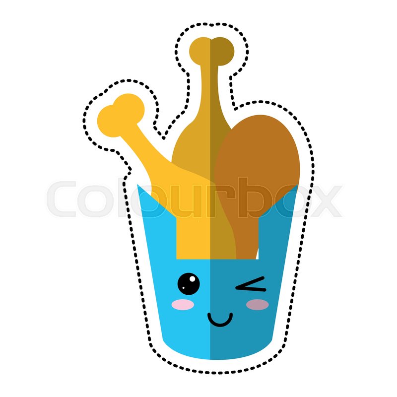 800x800 Cartoon Bucket Fried Chicken Vector Stock Vector Colourbox