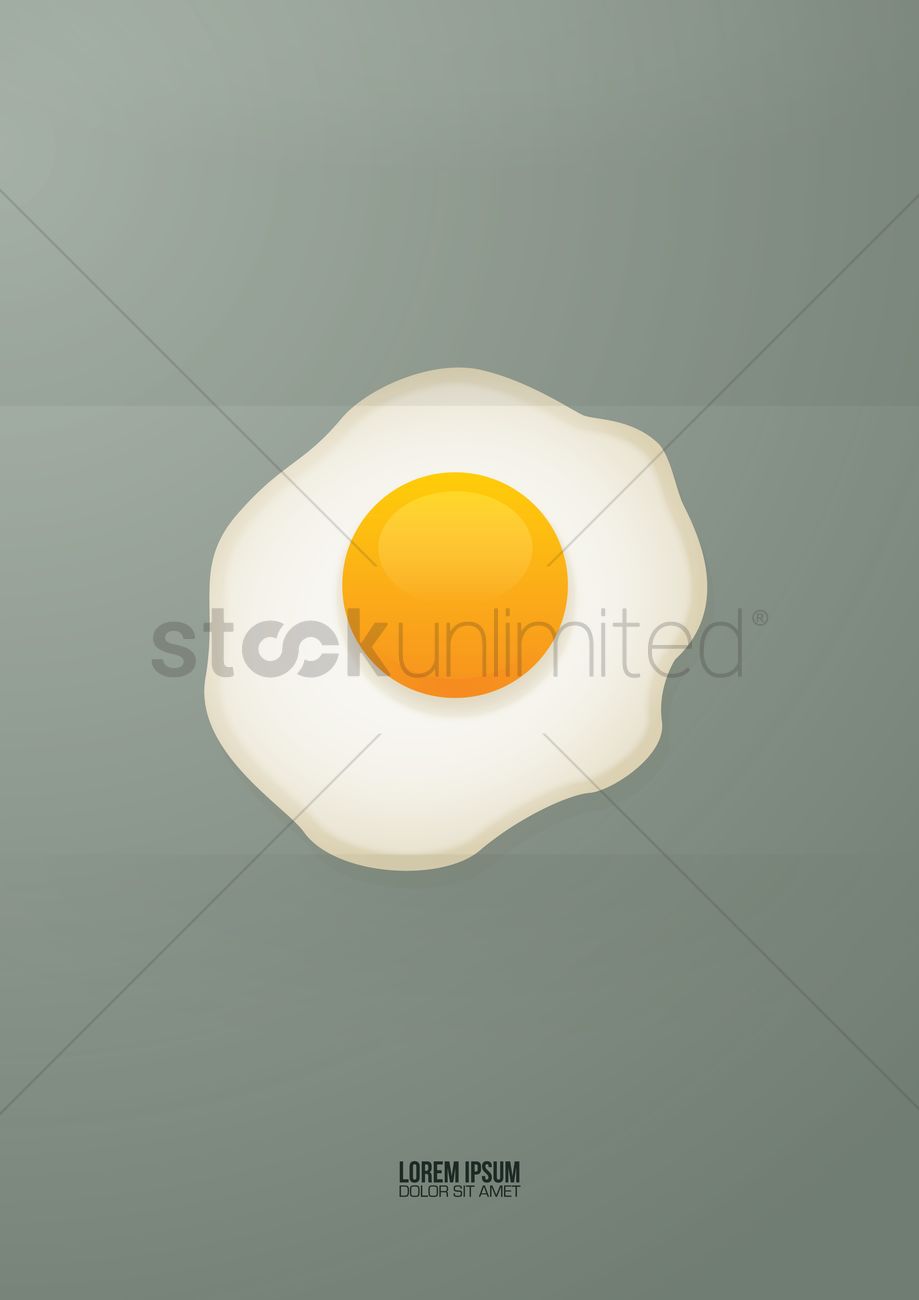 919x1300 Fried Egg Vector Image