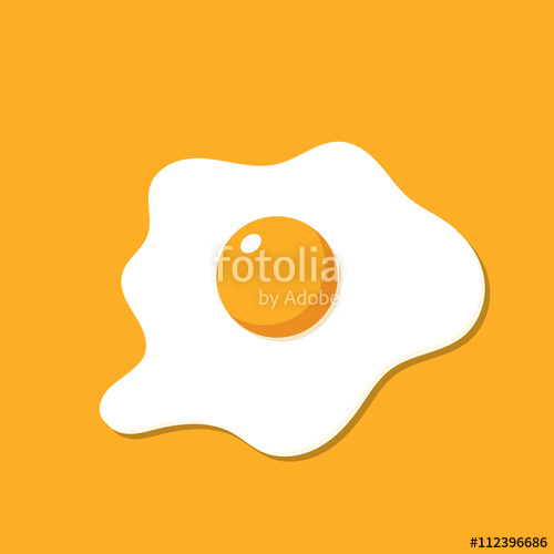 500x500 Fried Egg Isolated On Yellow Background Fried Egg Flat Icon