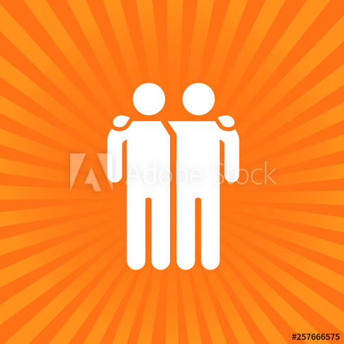Friends Icon Vector Illustration Isolated On Sunburst Background 500x500 Friends Icon Vector Illustration Isolated On Sunburst Background