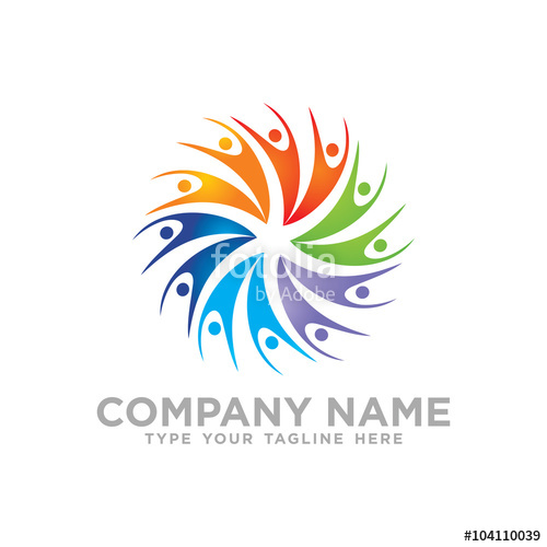 500x500 Social Network Team Partners Friends Logo Design Vector Stock