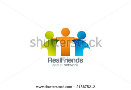 450x311 Social Network Team Partners Friends Logo Design Vector Template