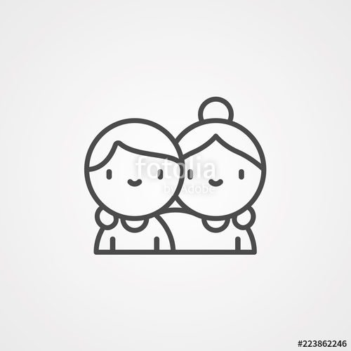 500x500 Friends Vector Icon Sign Symbol Stock Image And Royalty Free