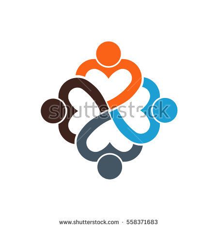 450x470 Heart Shaped People Lovely Group Of Friends Vector Graphic