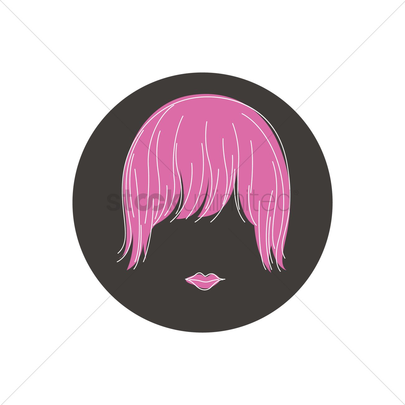 1300x1300 Short Hairstyle With Fringe Vector Image