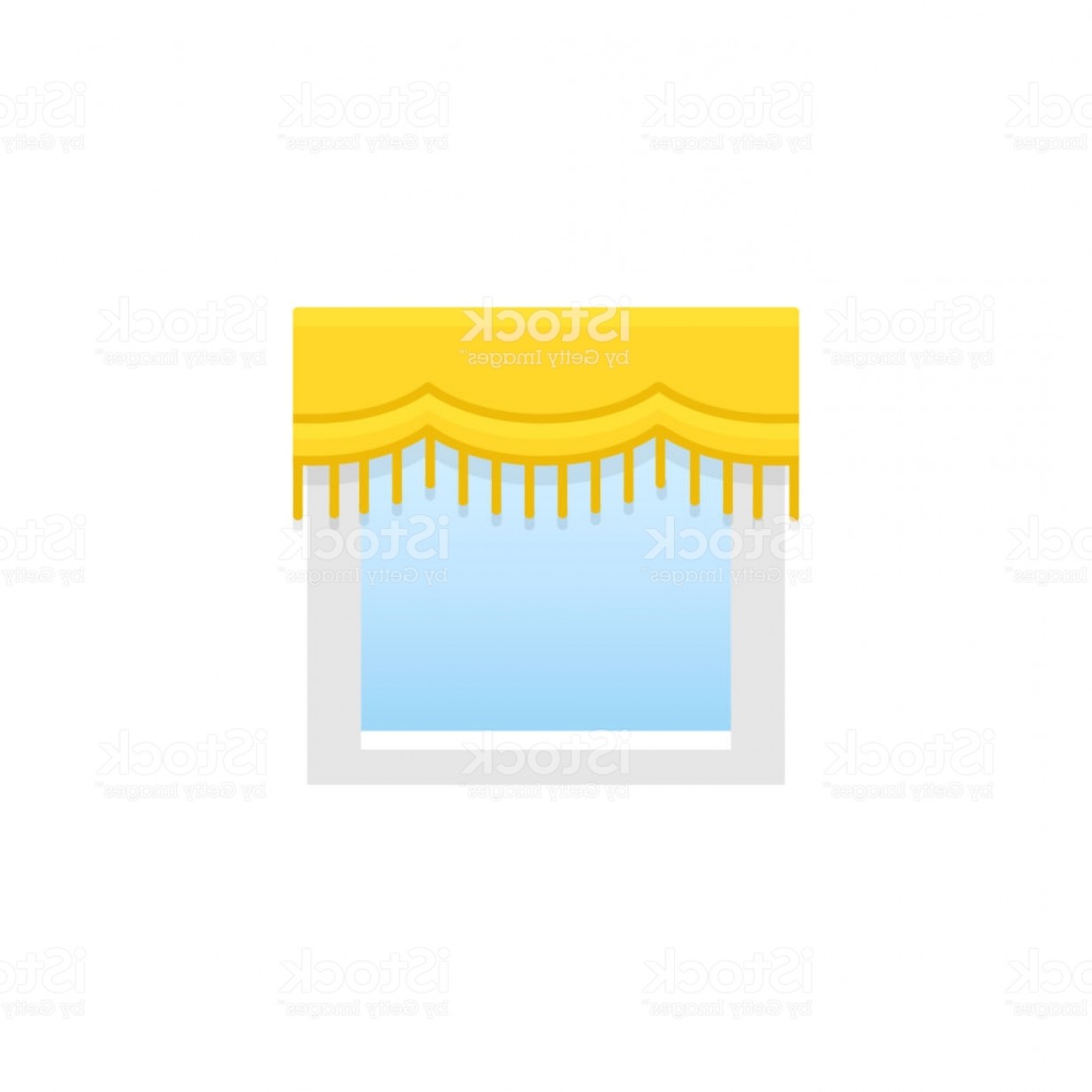 1228x1228 Yellow Fabric Scalloped Valance With Fringe Vector Illustration