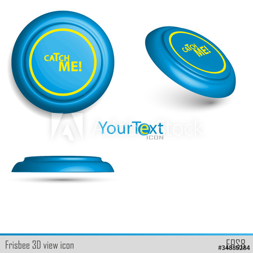 500x500 View Of Blue Icon Frisbee Vector Illustration