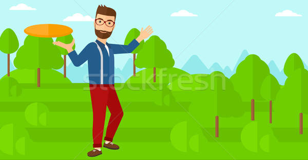 600x313 Man Playing Frisbee Vector Illustration Andrei Krauchuk