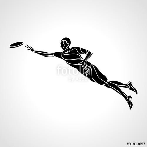 500x500 Sportsman Throwing Frisbee Vector Illustration Stock Image