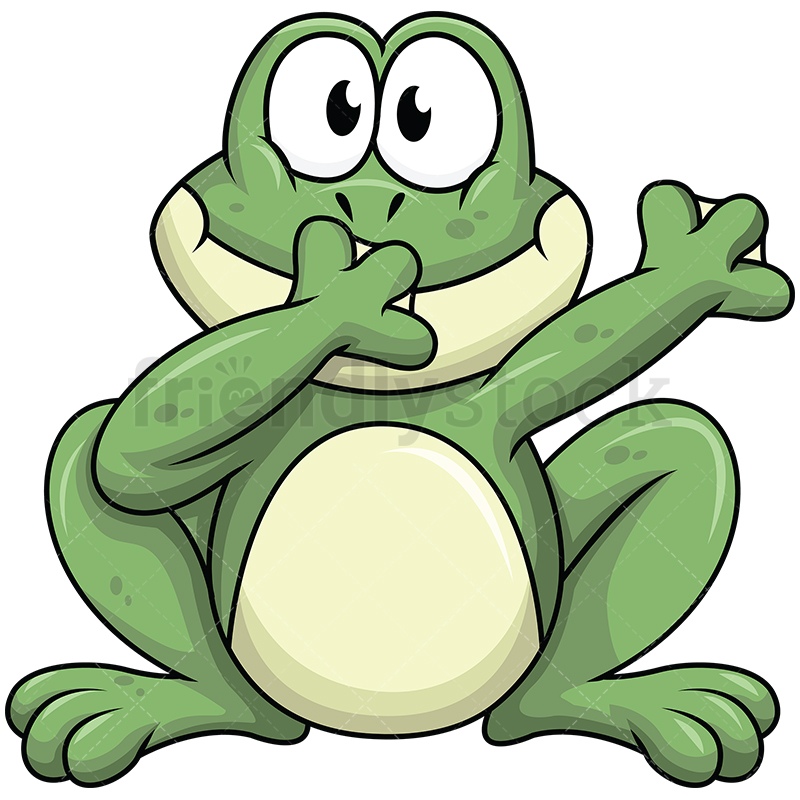 800x800 Dabbing Frog Vector Cartoon Clipart