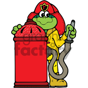 300x300 Fire Fighting Frog Cartoon Vector Art Clipart Royalty Free Gif