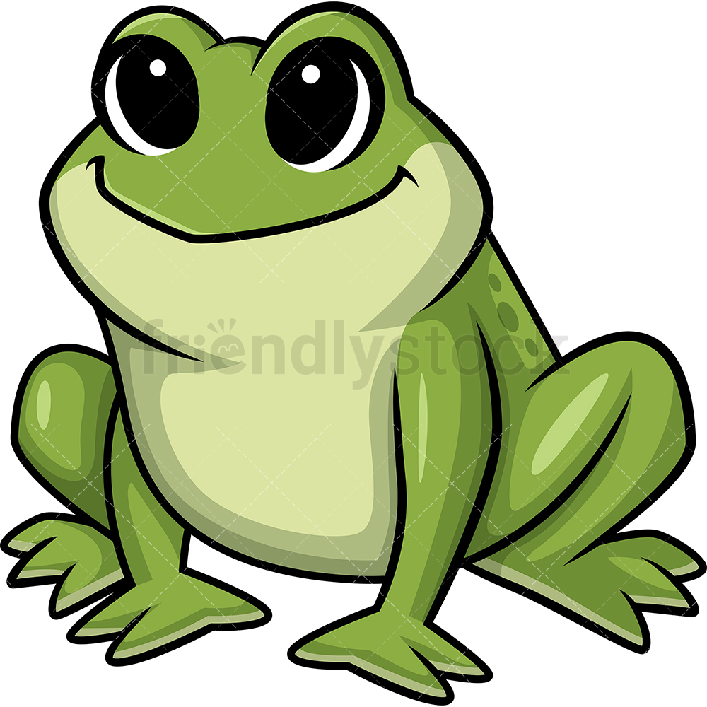 1000x1000 Chibi Kawaii Frog Clipart Cartoon Vector