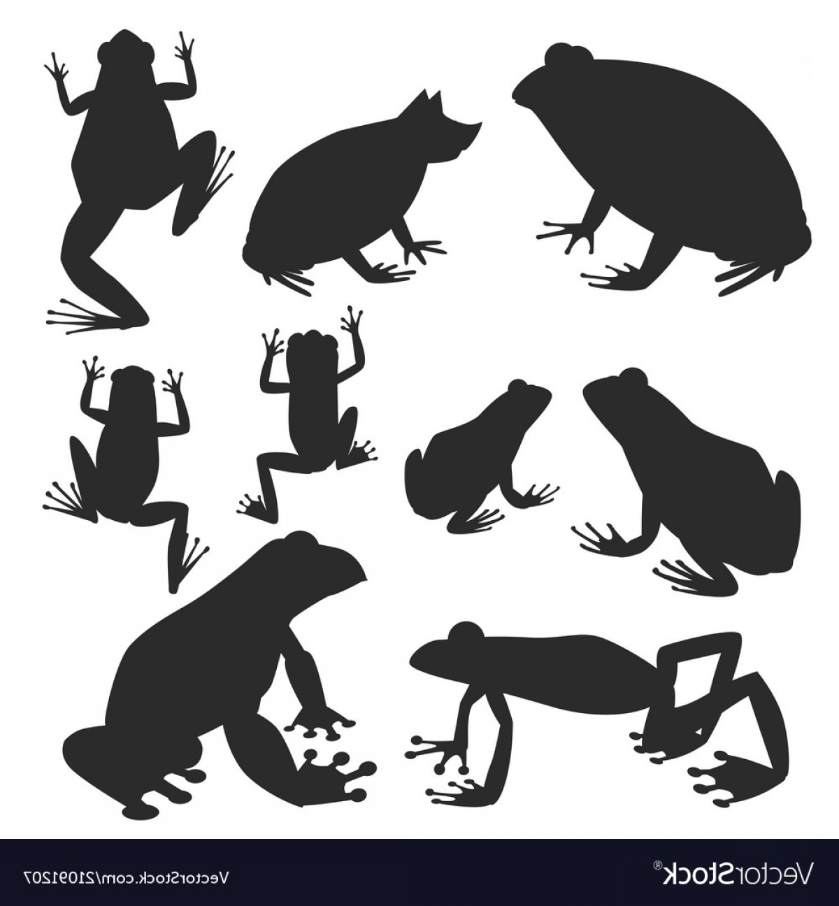 Frog Silhouette Vector at Vectorified.com | Collection of Frog ...