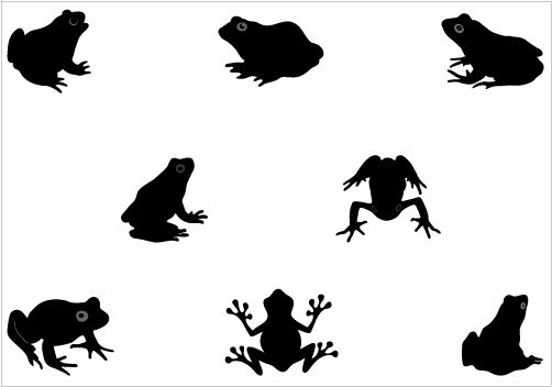 502x352 Frog Silhouette Vector Graphics Pack
