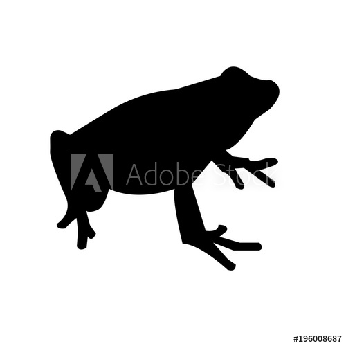 500x500 Black Frog Silhouette Images On White Background