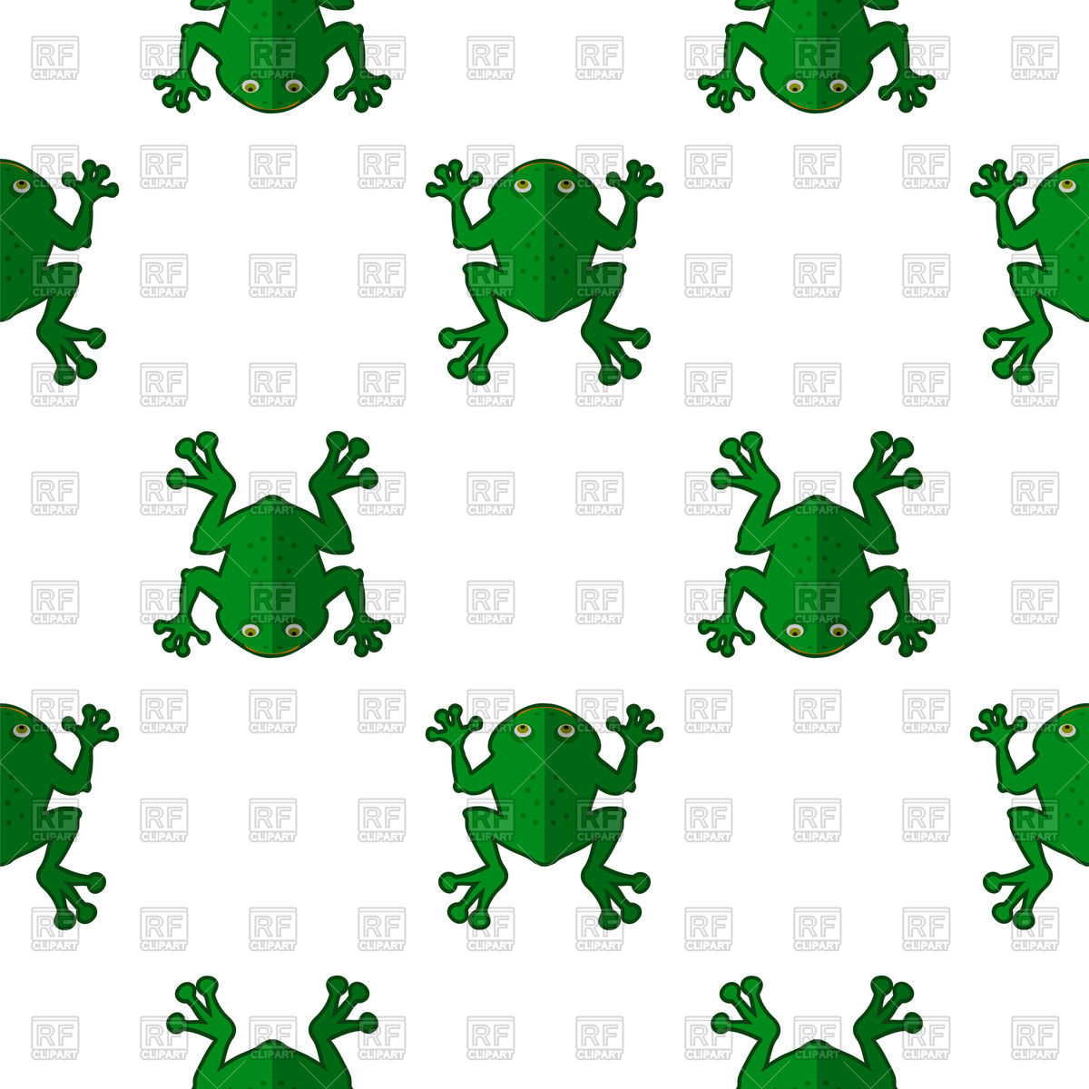 1200x1200 Seamless Background Of Cartoon Green Frog Vector Image