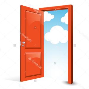 300x300 Stock Illustration Flat Open Close Door Vector Entrance Exit