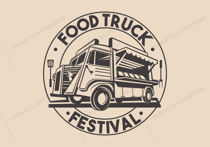 690x483 Restaurant Delivery Service Food Truck Vector Logo