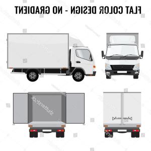 300x300 Small Delivery Truck With Cargo Container Vector Clipart Catchsplace
