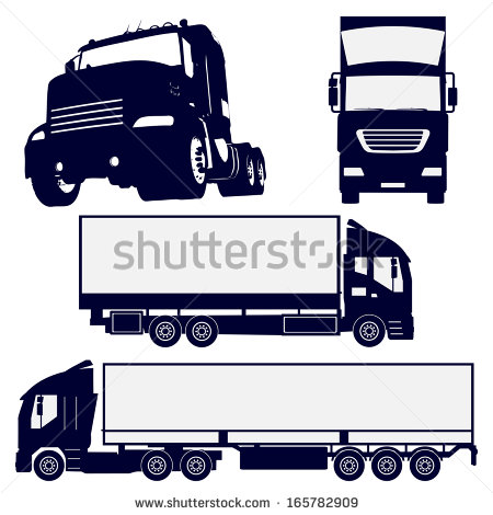 450x470 Trailer Truck Silhouette