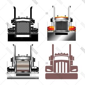 300x300 Vector Semi Truck Template Isolated On White Hoodamathrun