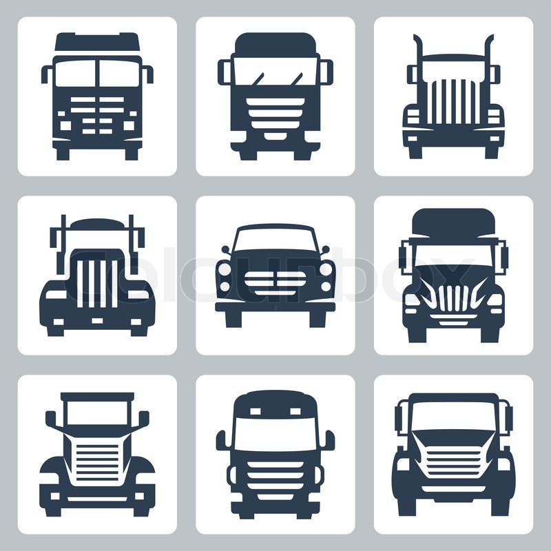 800x800 Vector Isolated Trucks Icons Set Stock Vector Colourbox