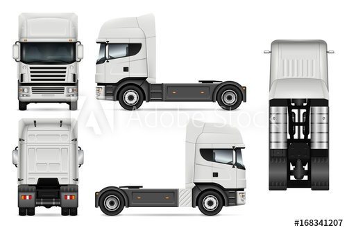 500x332 White Truck Vector Template For Car Branding And Advertising