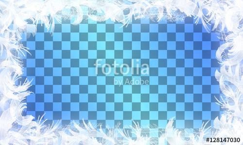 500x300 Vector Frost Glass Pattern Winter Frame On Transparent Background